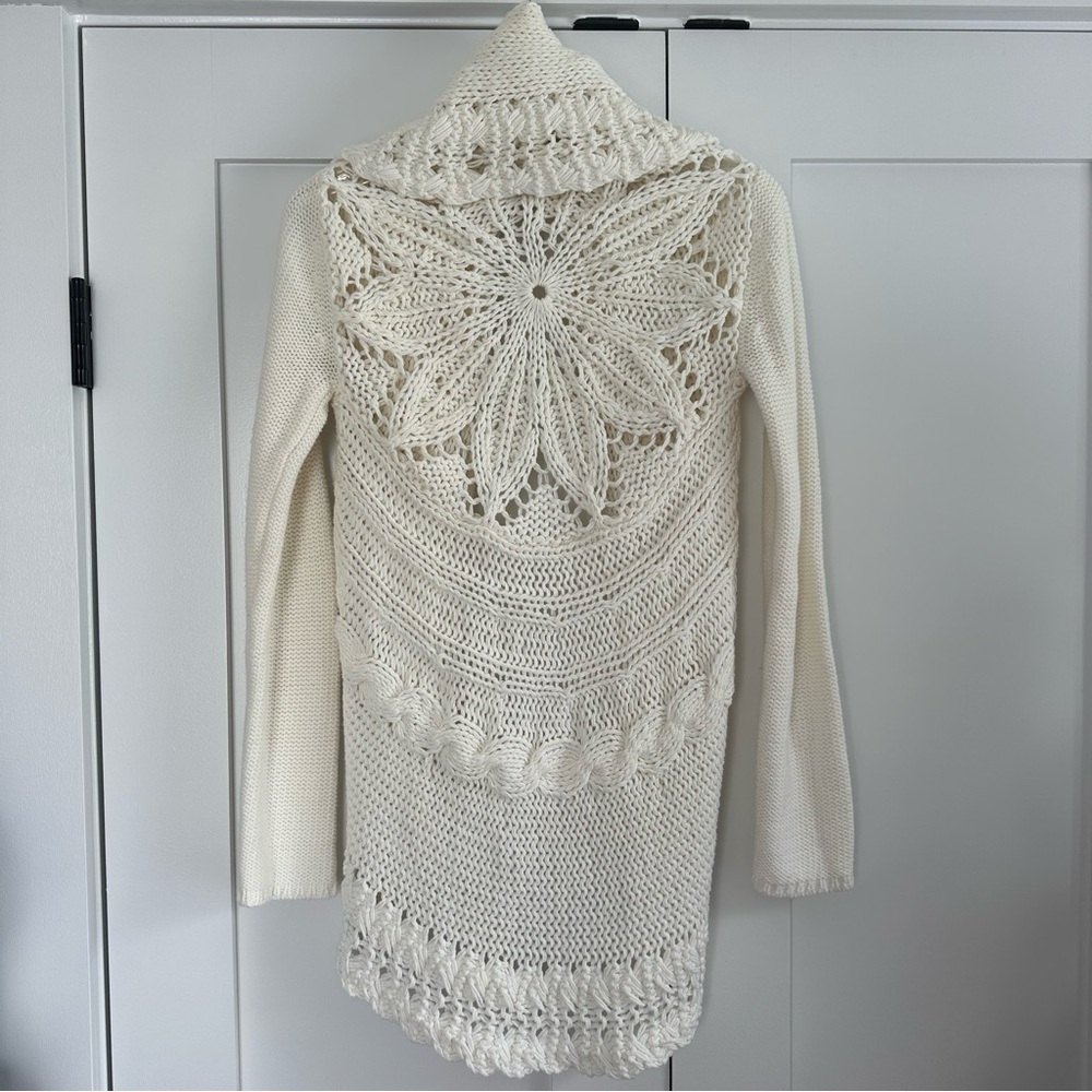 Like New! Inc International Concepts Cream Crochet Cardigan